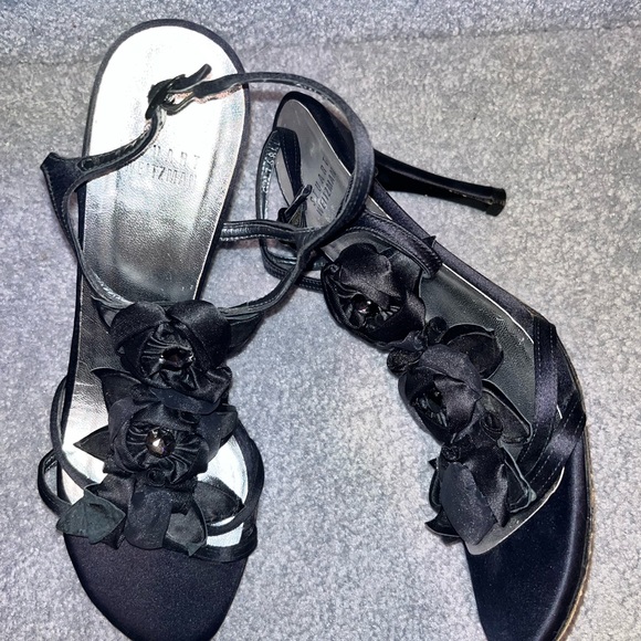 Stuart Weitzman Shoes - #15-Elegant black floral black heels size 8 M
